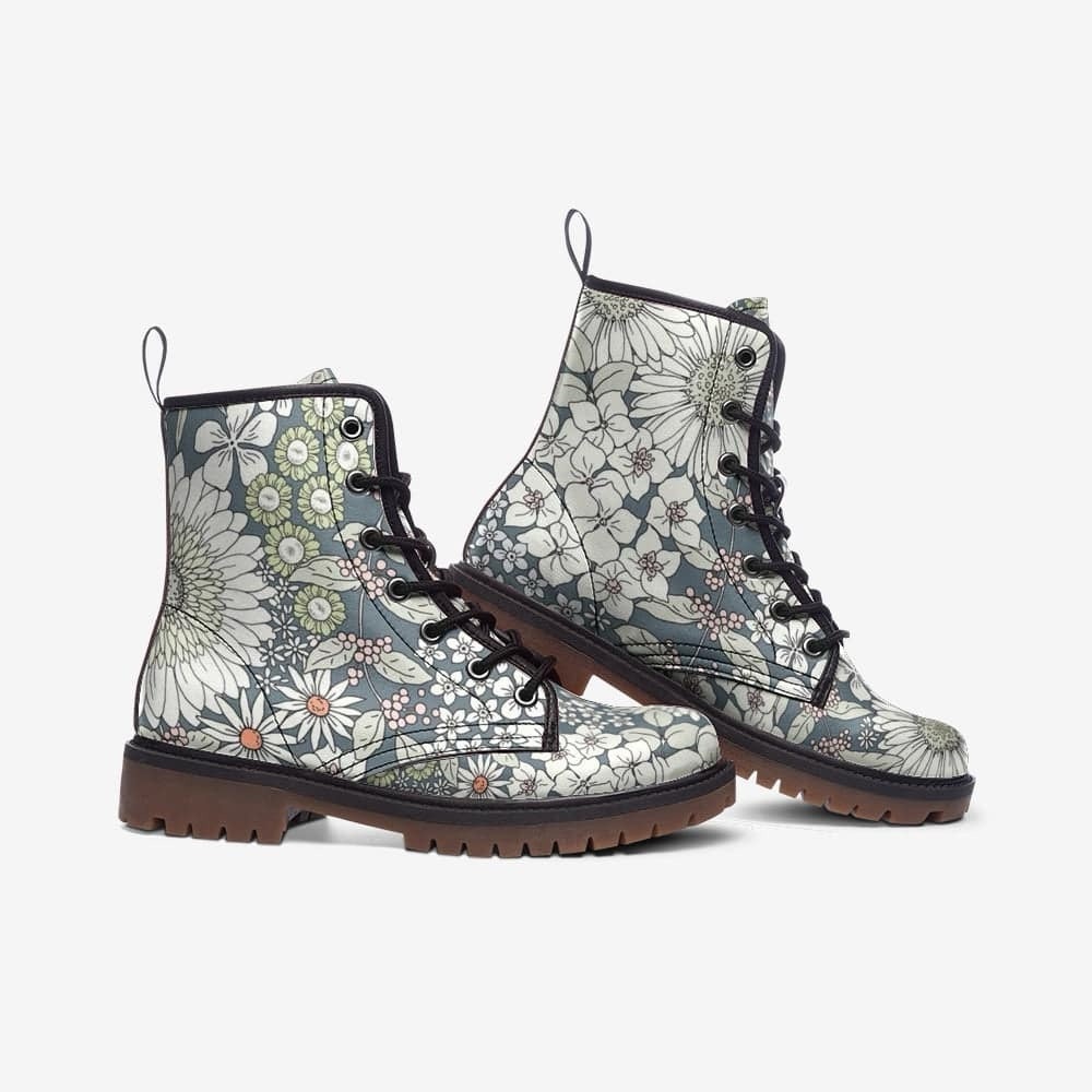 Floral Lace-Up Women's Boots